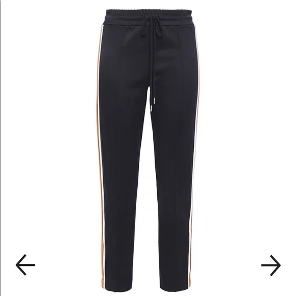 New Sandro Paris Kylian Cropped Striped Satin-jersey Track Pants